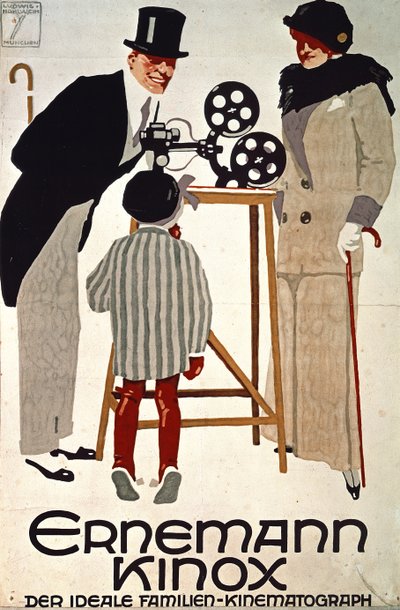 Ernemann Kinox, Der Ideale Familien Kinematograph, Duitsland door Ludwig Hohlwein
