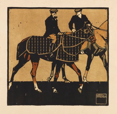 Uit de Portfolio Turf. Twaalf paardenraces afbeeldingen, 1909 door Ludwig Hohlwein
