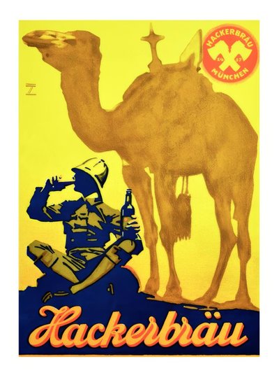 Hackerbräu bier door Ludwig Hohlwein
