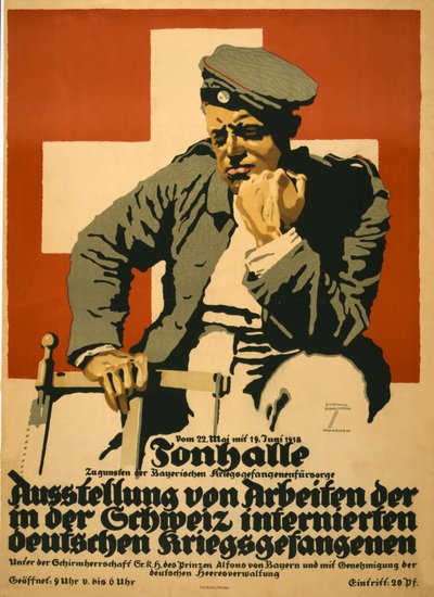 Tonhalle ... Tentoonstelling van werken van in Zwitserland geïnterneerde Duitse krijgsgevangenen, uitgegeven in 1918 door Ludwig Hohlwein