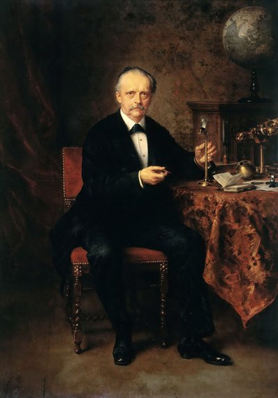Portret van Hermann Ludwig Ferdinand von Helmholtz door Ludwig Knaus