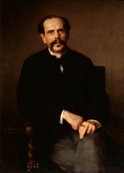 Portret van een man door Ludwig Knaus