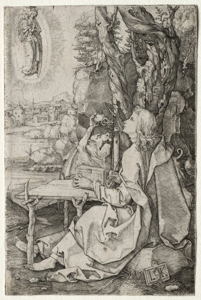 St. Johannes op het eiland Patmos door Ludwig Krug