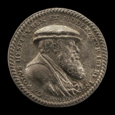 Karel V, 1500-1558, Koning van Spanje 1516-1556, Heilige Roomse Keizer 1519 [voorzijde], 1542 door Ludwig Neufahrer
