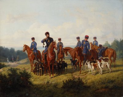 De jacht door Ludwig Pietsch