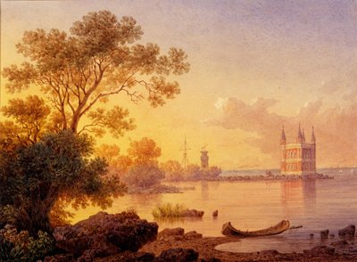 Uitzicht op het Rozenpaviljoen Ozerki in Peterhof door Ludwig Premazzi
