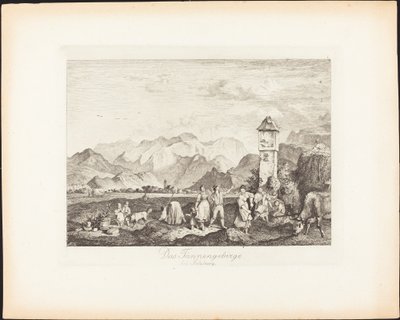 Das Tännnengebirge bij Salzburg door Ludwig Richter