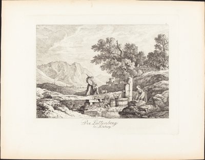 Der Lattenberg bij Salzburg (De Lattenberg bij Salzburg) door Ludwig Richter