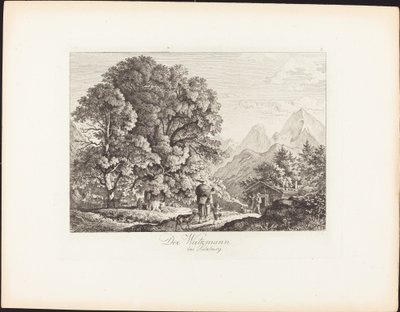 Der Watzmann bij Salzburg door Ludwig Richter