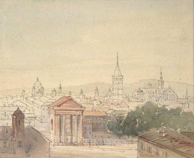 Uitzicht op Milaan door Ludwig Richter