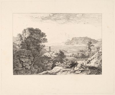 Uitzicht op het Kasteel van Olevano door Ludwig Richter