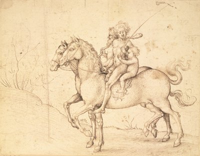 Wilden te Paard door Ludwig Schongauer