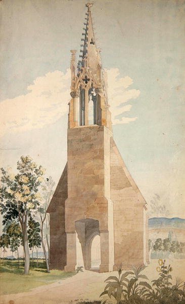De gotische kapel bij Witzenhausen door Ludwig Sigismund Ruhl