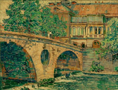Weimarer Schlossbrücke door Ludwig von Hofmann