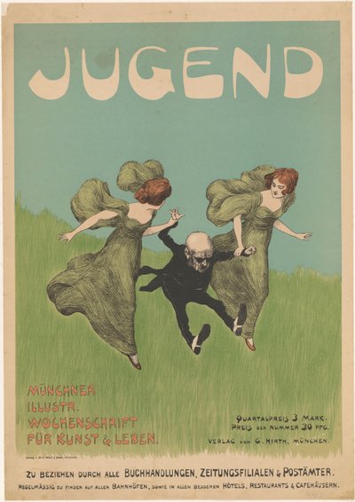 Affiche voor het tijdschrift Jugend door Ludwig von Zumbusch