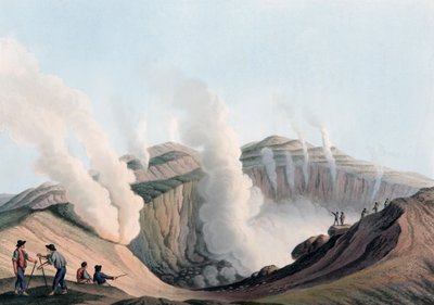 Krater op het eiland Vulcano in de Tyrreense Zee, Italië door Luigi (after) Mayer
