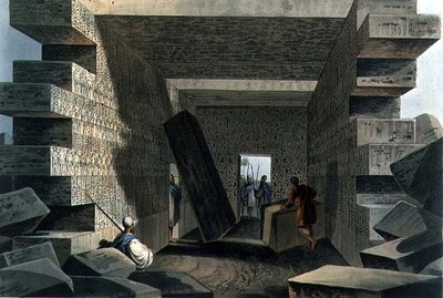 Interieur van de Tempel van Jupiter Ammon, plaat 71 uit 