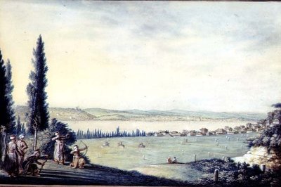 Uitzicht op de stad Cospoli en zijn buitenwijken, tot aan de moskee van Eyup presa dall