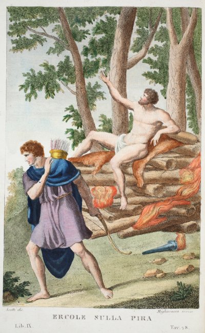 Hercules op de Brandstapel, Boek IX, illustratie uit Ovidius