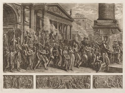 De as van Trajanus gedragen in een triomftocht door Luigi Ademollo
