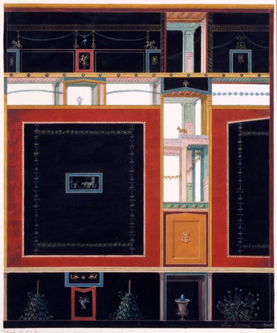 Muurdecoraties uit het Huis van Aulus Vettius, Pompeii, ca. 36-39 AD, 1897 door Luigi Bazzani