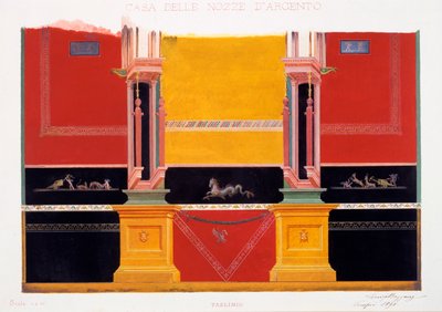 Muurschilderingen uit het Huis van de Zilveren Bruiloft, Pompeii, 1898 door Luigi Bazzani