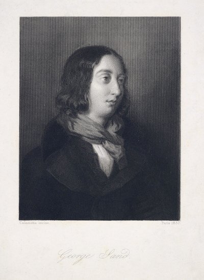 Portret van George Sand, uitgegeven 1837 (gravure) door Luigi Calamatta