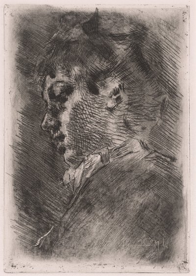 Portret van een jonge vrouw in profiel door Luigi Conconi
