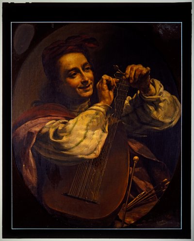 Man met een luit door Luigi Crespi
