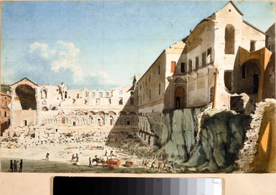 Bouwplaats van de sloop van de kerk en het klooster van Sint Dominica in Genua door Luigi Garibbo