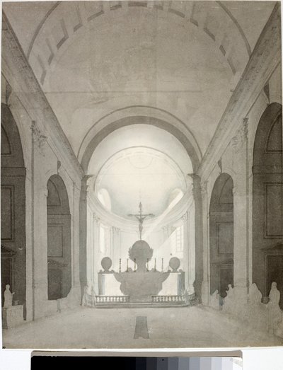 Interieur van een kerk door Luigi Garibbo