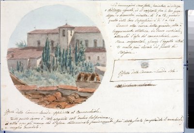 Telescoopzicht op de San Salvatore al monte kerk nabij Florence door Luigi Garibbo
