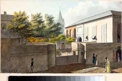 Uitzicht op Villa Faraggiana en de klokkentoren van Pre door Luigi Garibbo