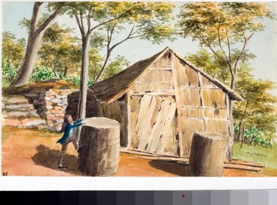 Uitzicht op een hut door Luigi Garibbo