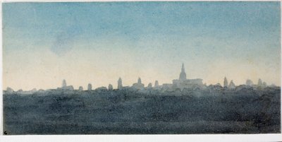 Uitzicht op de stad Florence profiel van huizen en monumenten (aquarel) door Luigi Garibbo