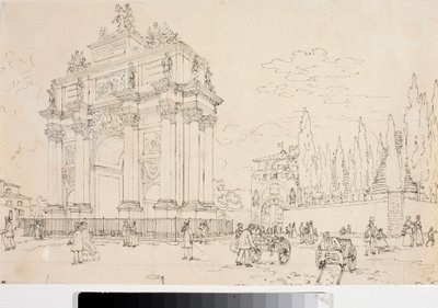 Uitzicht op de triomfboog in Porta san Gallo, Florence door Luigi Garibbo