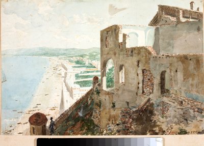 Uitzicht over de wijk Sampierdarena in Genua door Luigi Garibbo