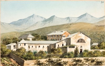 Uitzicht over het santuario Nostra Signora del Monte, Genua door Luigi Garibbo