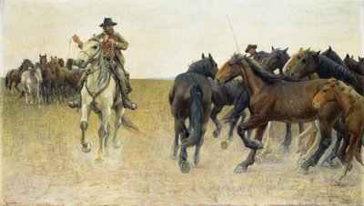 Paarden op de Pisan-vlakte door Luigi Gioli