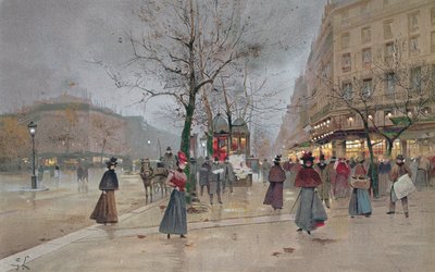 Avond in de Opera Wijk van de Grands Boulevards, begin 20e eeuw door Luigi Loir