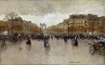 Rond Point des Champs Élysées, Parijs door Luigi Loir