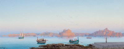 Grote Haven, Malta, vanaf Valletta, 1911 door Luigi Maria Galea