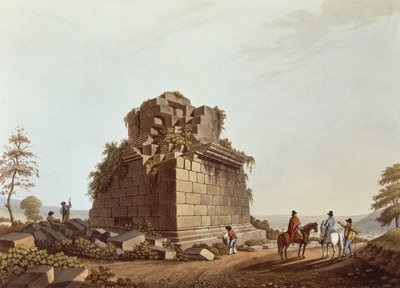 Basis van monumentale kolom, Sicilië, illustratie uit Uitzichten van Italië, door Luigi Mayer door Luigi Mayer