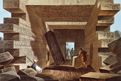 Interieur van de Tempel van Jupiter Ammon in Libië door Luigi Mayer
