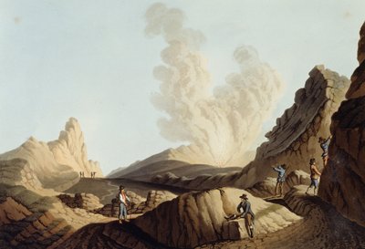 Stromboli-eiland, krater door Luigi Mayer