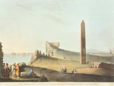 De Obelisk (Naald van Cleopatra) in Alexandrië door Luigi Mayer