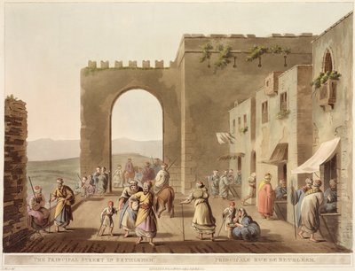 De hoofdstraat in Bethlehem, uit 