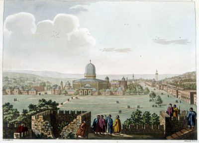 De Tempel van Salomo (Moskee in Jeruzalem) - in "Views in the Ottoman dominions, in Europe, in Asia, and some of the Mediterranean islands" van de originele tekeningen gemaakt door Luigi Mayer, Londen door Luigi Mayer