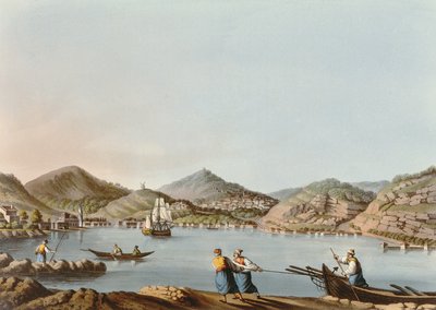 De Westelijke Haven van het Eiland Samos, plaat 60 uit Uitzichten in de Ottomaanse Gebieden, uitgegeven door R. Bowyer, 1810 door Luigi Mayer