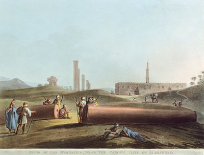 De ruïnes van het gymnasium bij de Canopische Poort in Alexandrië door Luigi Mayer